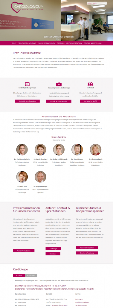 Cardiologicum: Screenshot Website